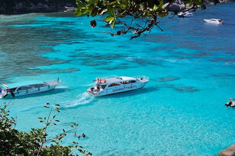 catamaran speedboat at Donald duck bay