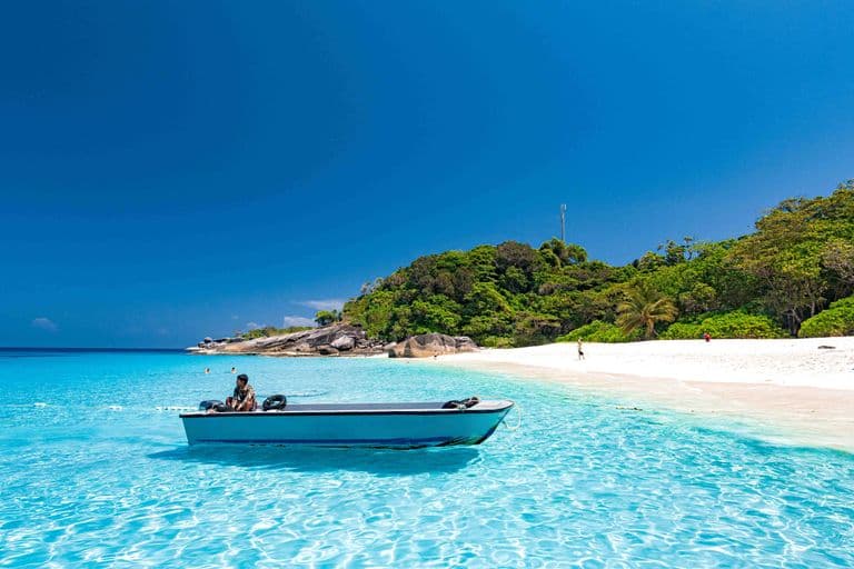 Blue Sea clear sky white sand beach similan island