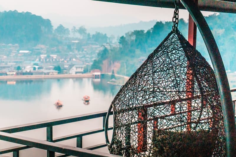 balcony at chasa thai resort ban rak thai hotel view over the lake