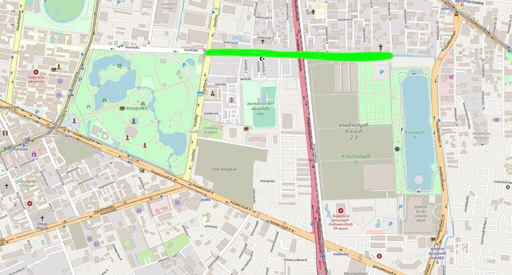 map of bangkok the green mile bridge