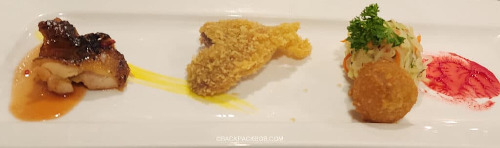 a five course meal is included on the ha long bay cruise in vietnam