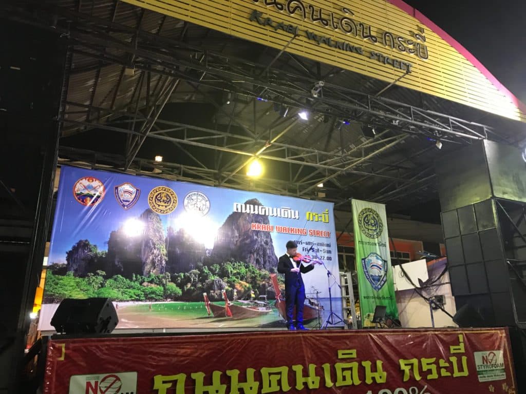 stange nightlife entertainment at krabi wlaking stree market 1