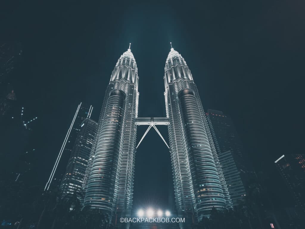 dark skyline in kuala lumpur photo of petronas towers