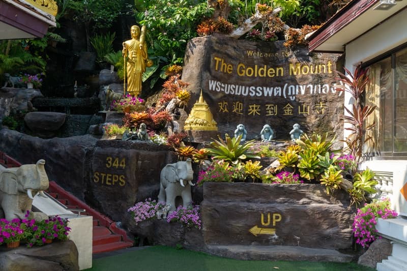 bangkok sunset from the temple golden hour