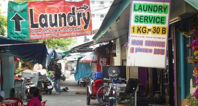 how to get your clothes washed in Thailand