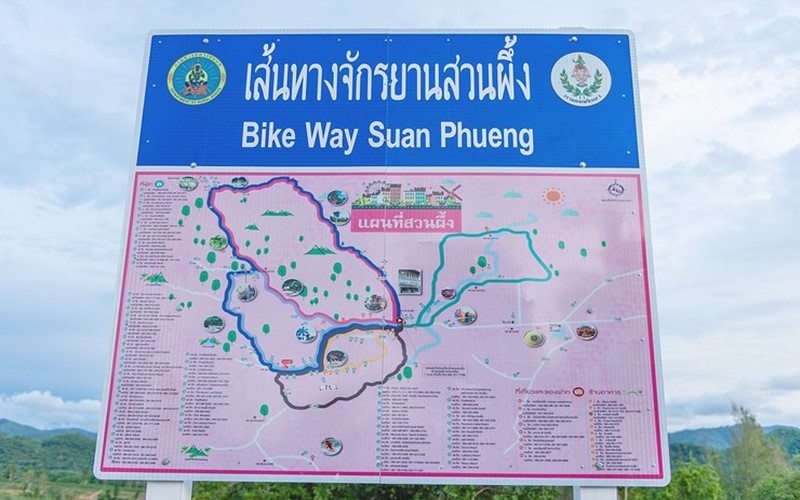 Cycle route map in suan phueng