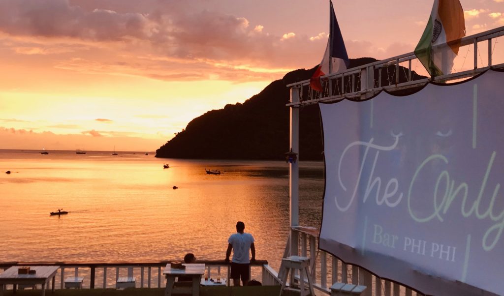 things to do in phi phi island the only bar sunset scaled
