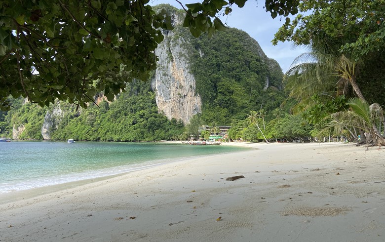 empty beach in thailand during the no touris coronavirus lockdown