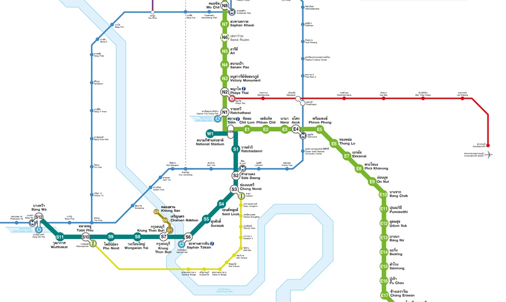 bangkok bts skytrain map 2023