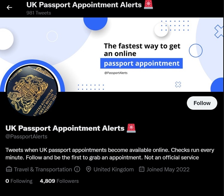 passport alerts find a urgent passport appointment uk