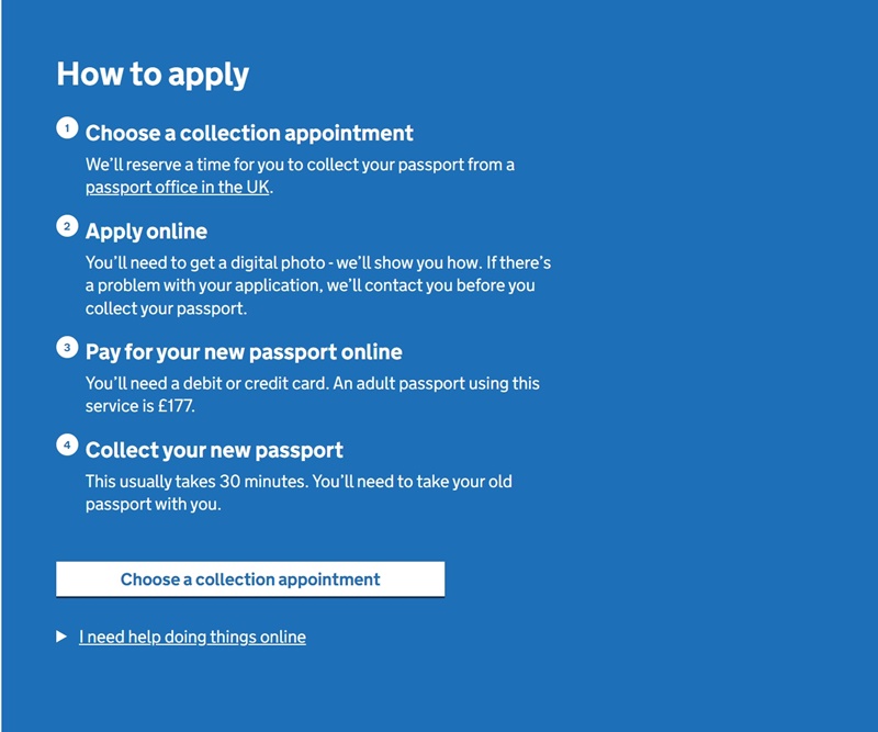 steps to renew passport online uk