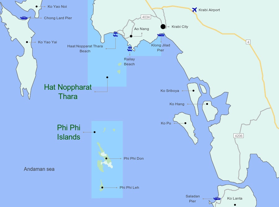 Hat Noppharat Thara Mu Ko Phi Phi National Park Map