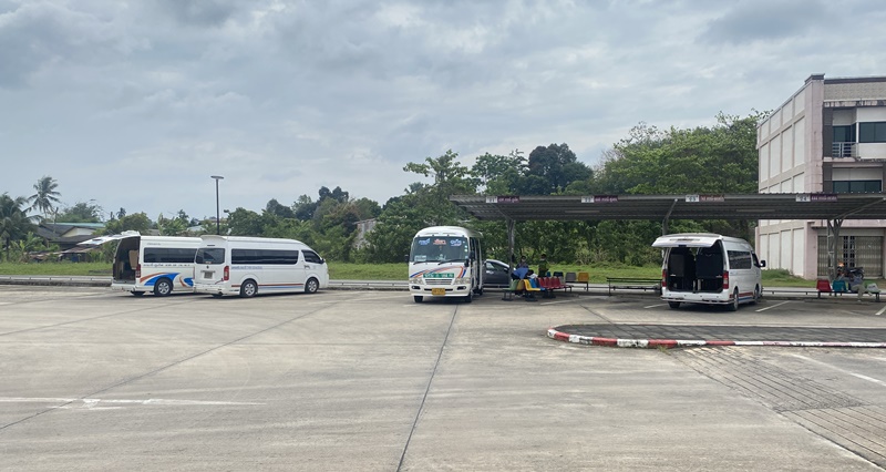 bus parked at the station in thailand
