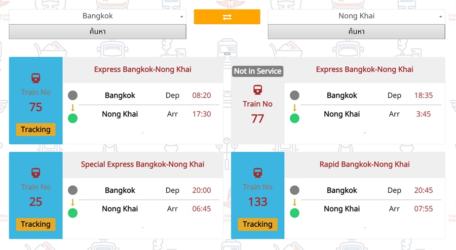 train times from bangkok to nong khai