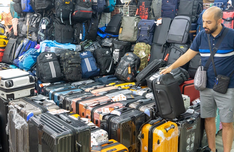 backpacks for sale on third floor at MBK center Bangkok