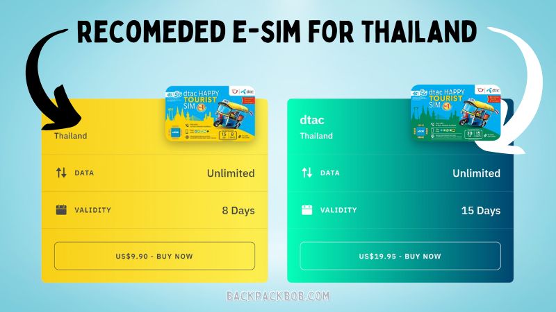 recomeded e sim for thailand