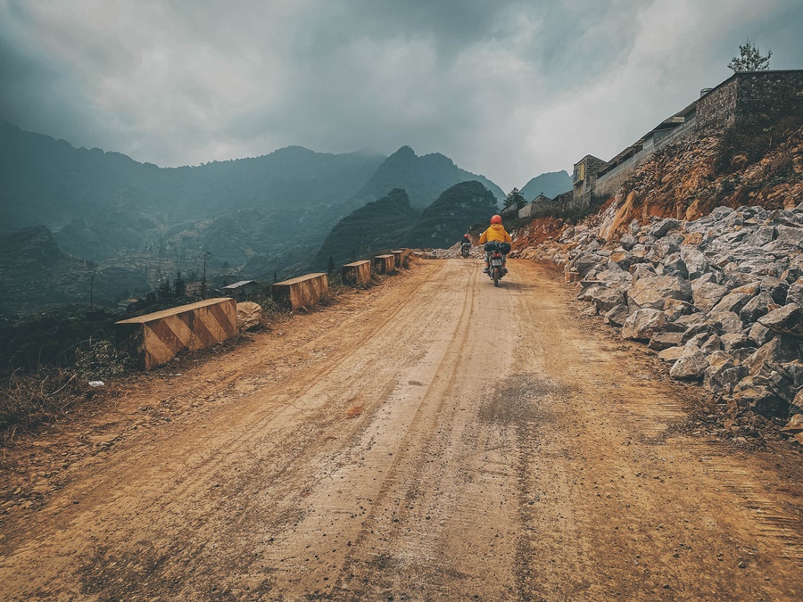 a dirt track for off road bikes on ha giang loop vietnam
