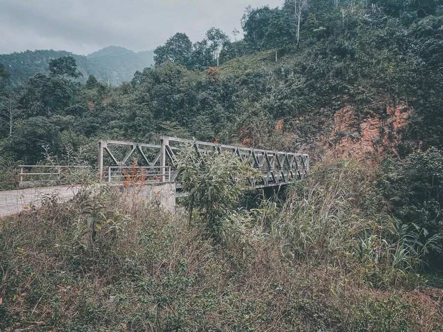 bridge crossing the river in ha giang loop vietnam