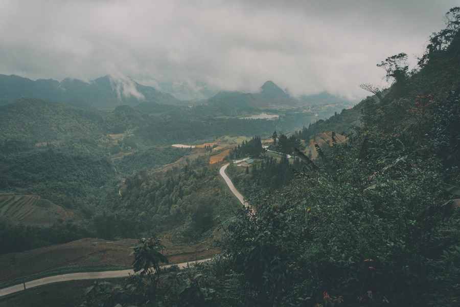 narrow road at sky gate ha giang loop vietnam