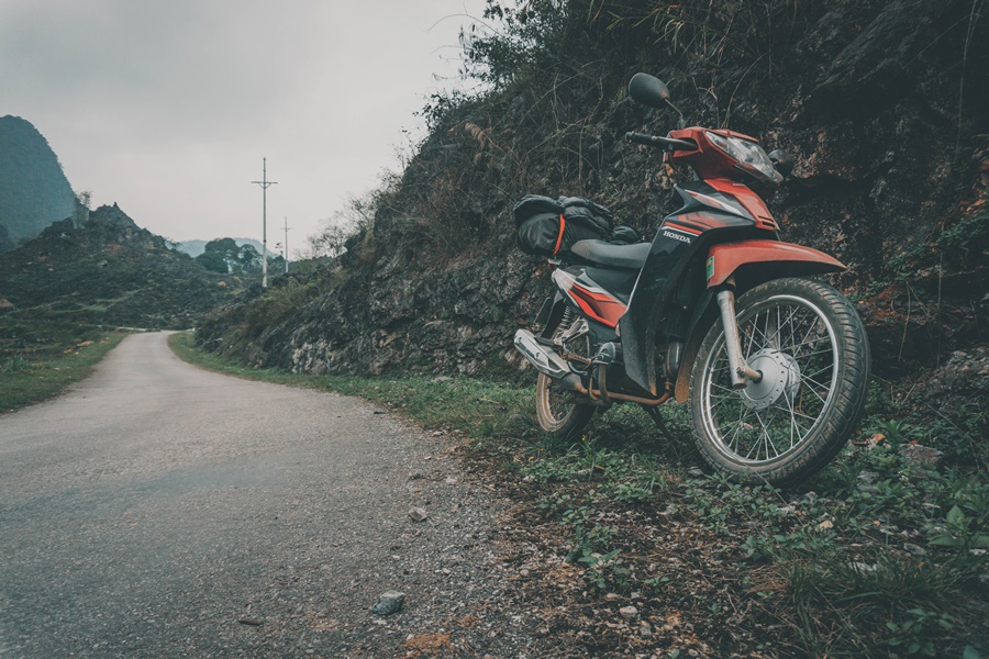 narrow road ha giang loop vietnam motorcycle