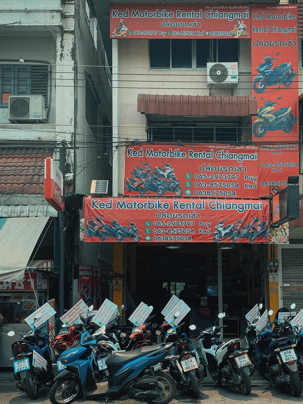 ked motorbike rental shop chiang mai thailand