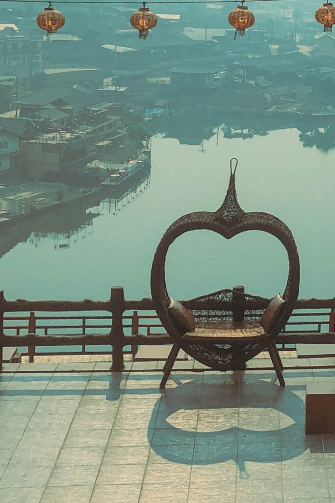 mae hong son loop heart shped seating with lake view