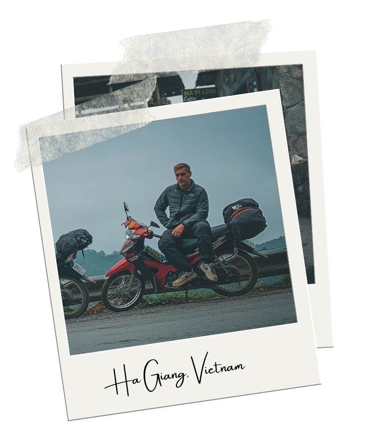 backpack bob in ha giang vietnam