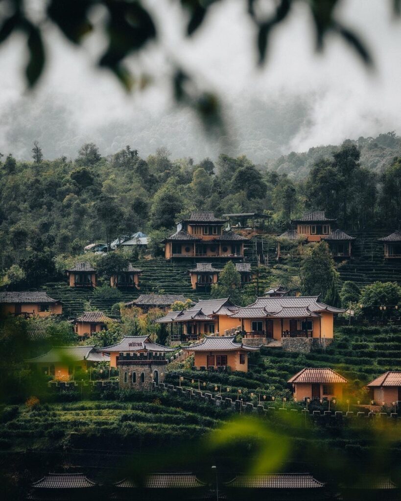 chinese style buildings in ban rak thai