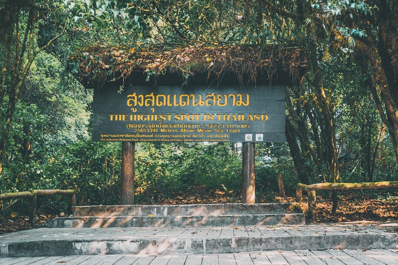 doi inthanon mountain summit highest spot in thailand