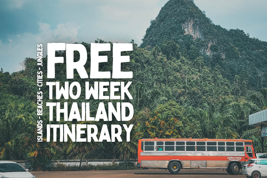 free two week itinerary in thailand poster