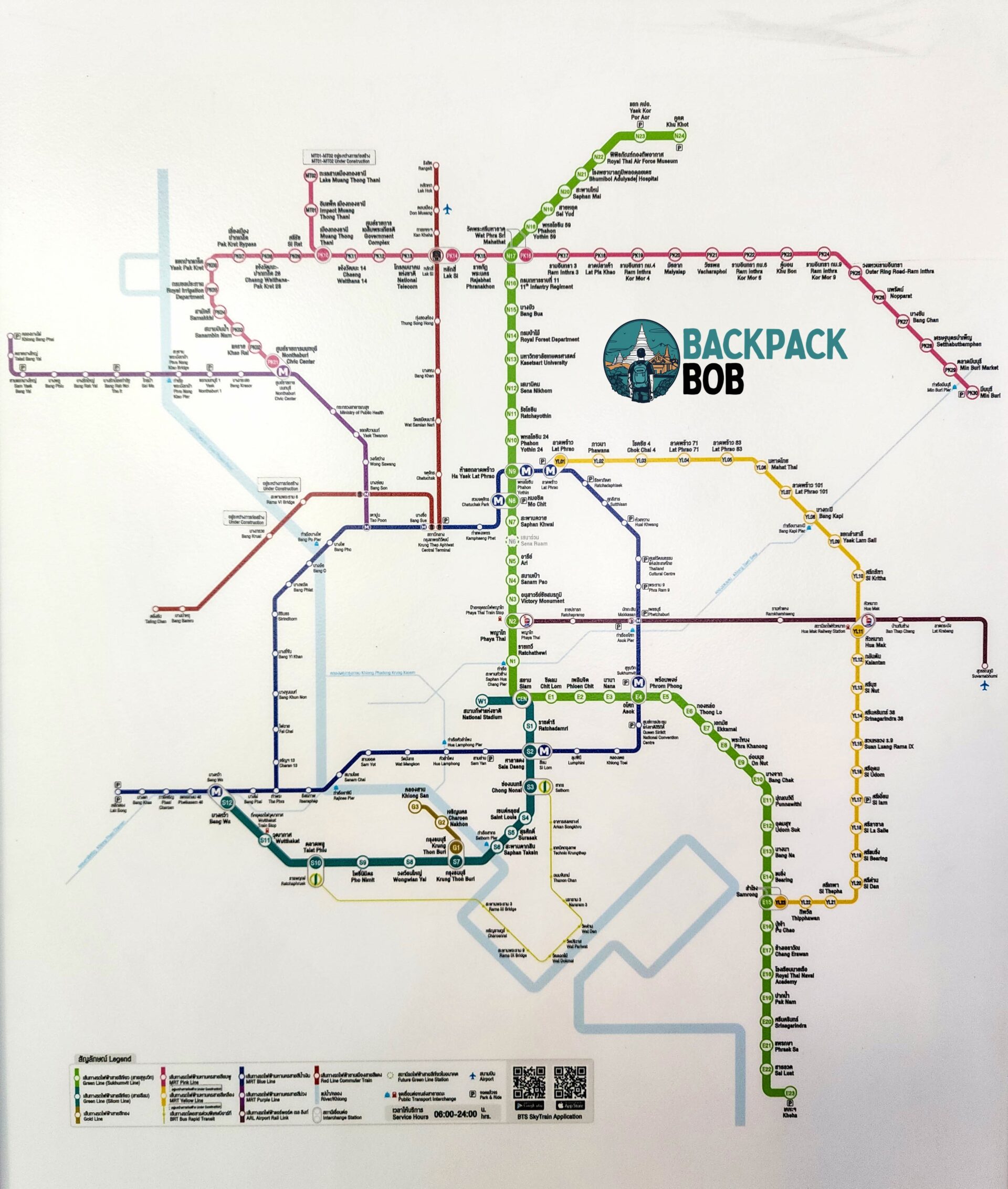 BTS Skytrain Bangkok A First - High Resolution Readable Full Size Large Bts Bangkok Train Map Pdf Image 1920x2265