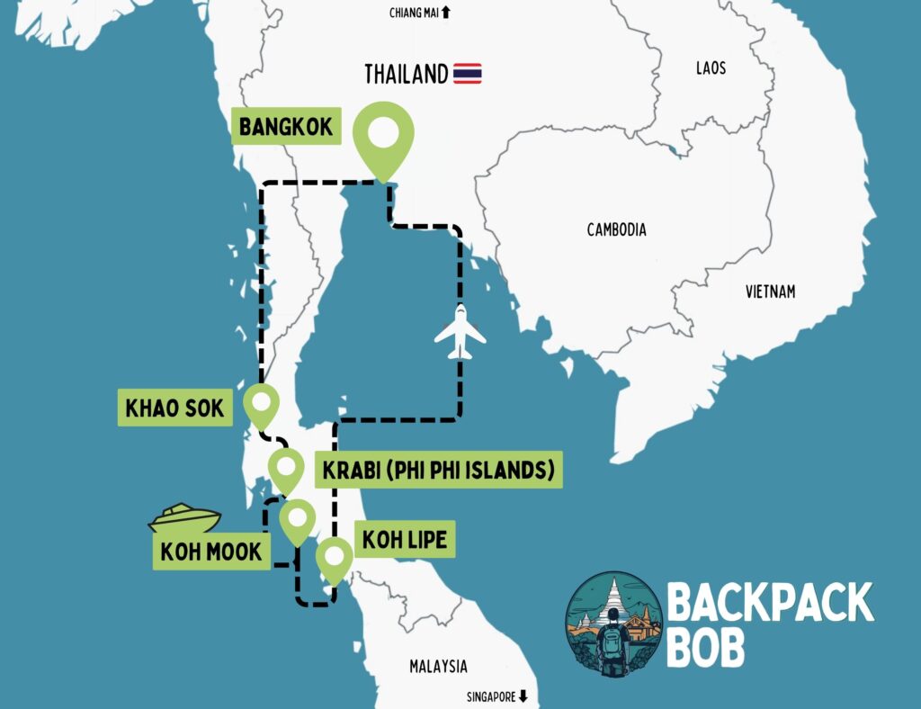 thailand map two week itinerary southern thai plan trip to thailand new