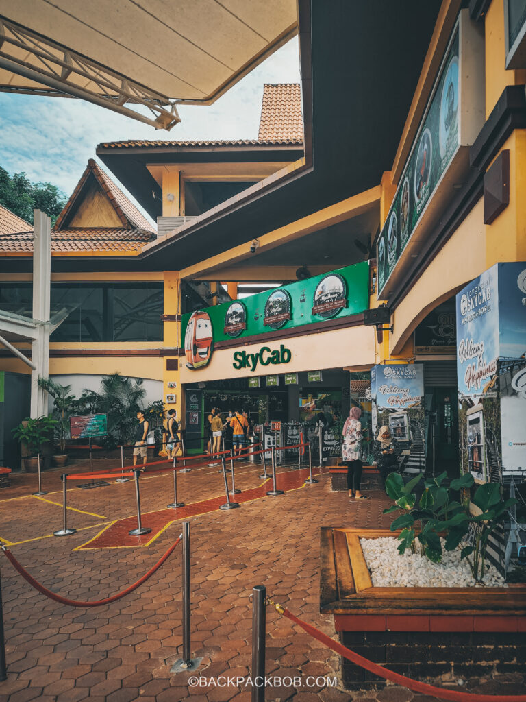 entrance and ticket kiosks for the langkawi skycab cable car