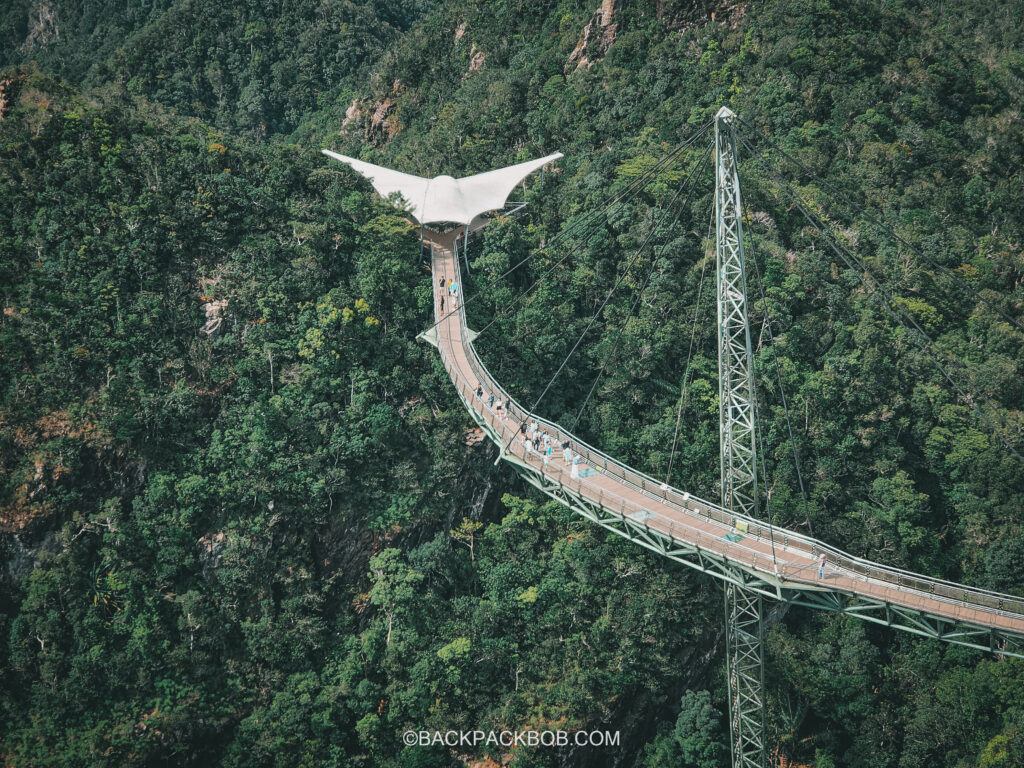 drone photograph of the Langkawi skybridge