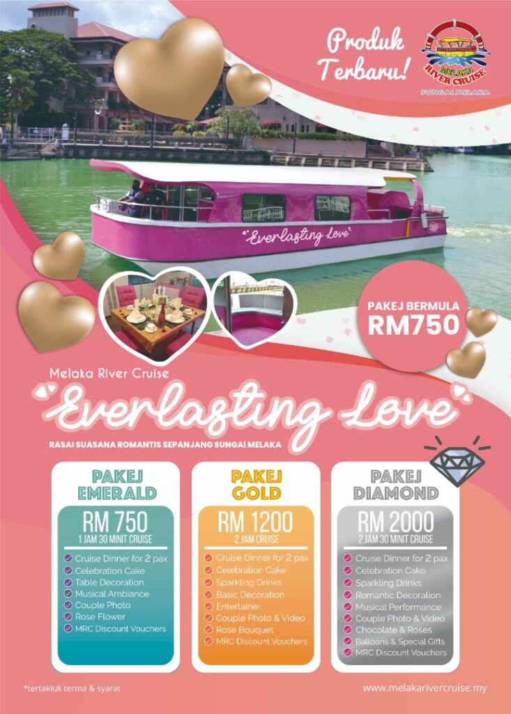 poster with delas and prices for Melaka River Cruise