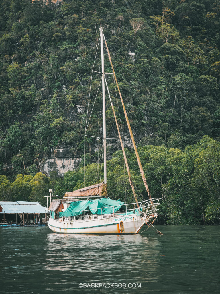 a yacht docked at Langkawi, sailing boat on langkawi tour