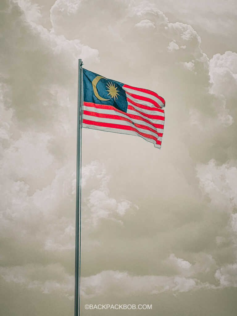 Malaysian Flag, on pole, in Ipoh