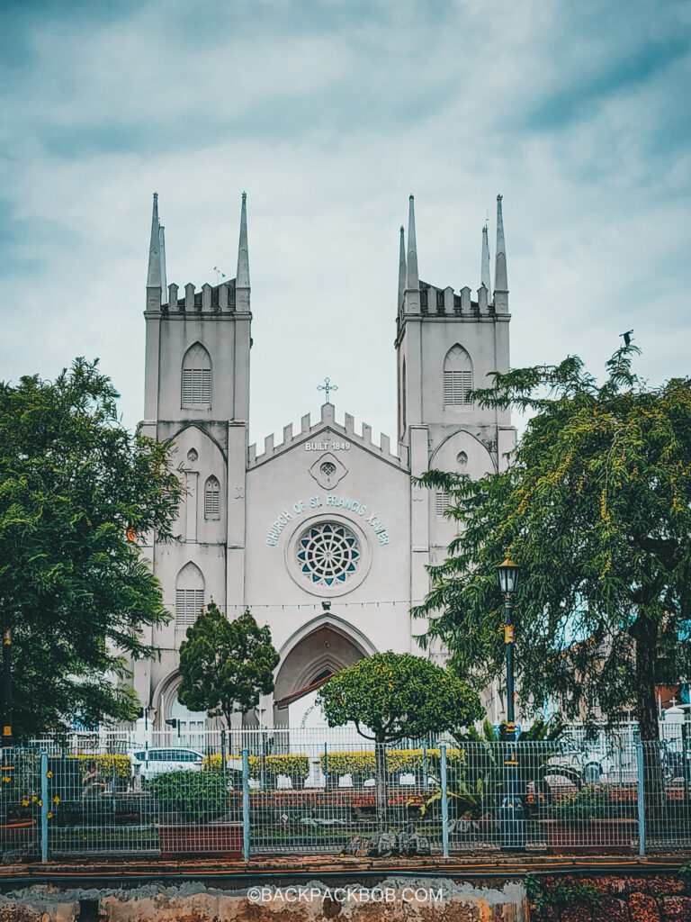 Malaysia itinerary Melaka St Francis Church from across the river