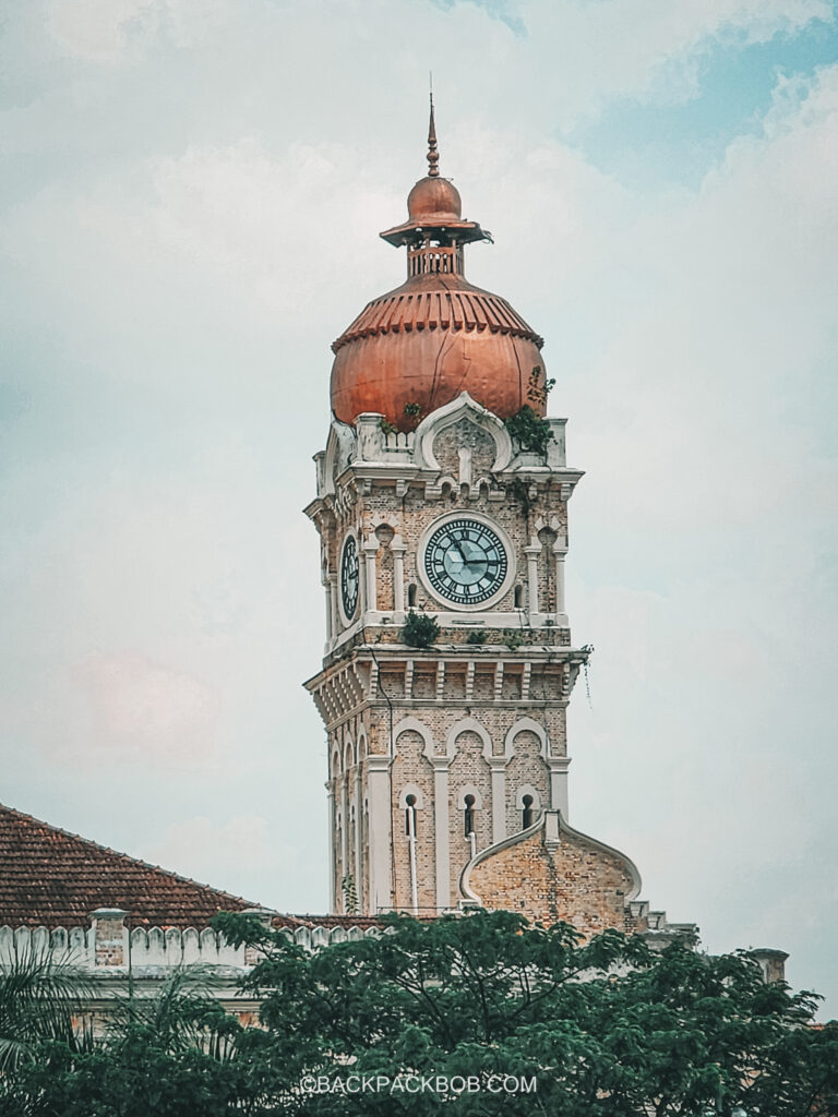 The clock tower at Kuala Lumpur Merdeka Square