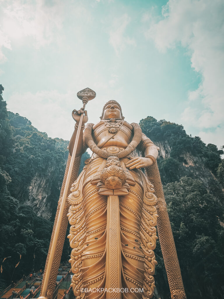 lord murugan Kartikeya 100 foot gold statue in Kuala Lumpur Batu Caves