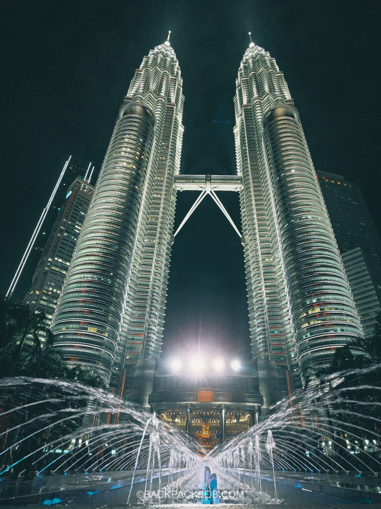The Malaysian Petronas Towers without tourists or people