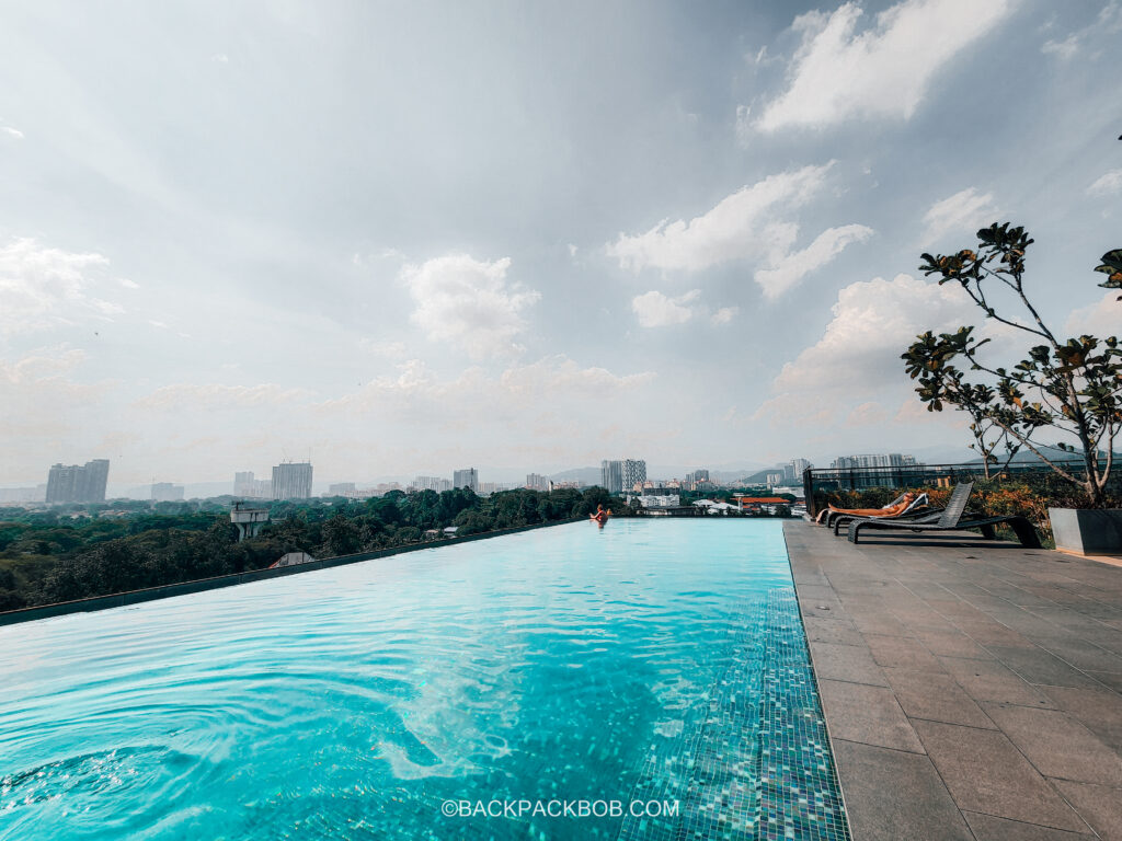 A free swimming pool in Kuala Lumpur with infinity views of the city