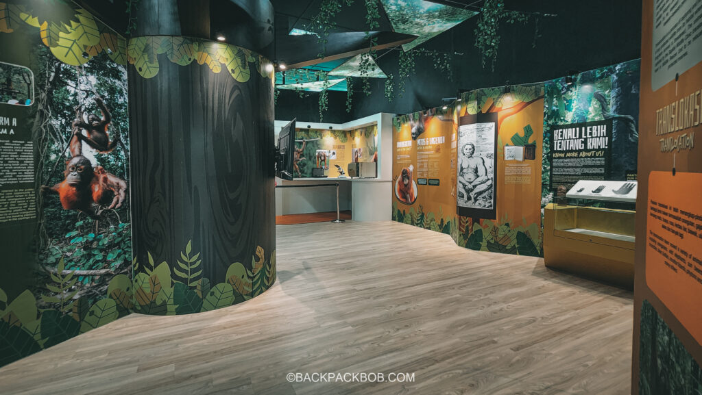 Interior view of the visitors center at Sepilok Orangutan Rehabilitation Center in Sepilok Sandakan Sabah Malaysia