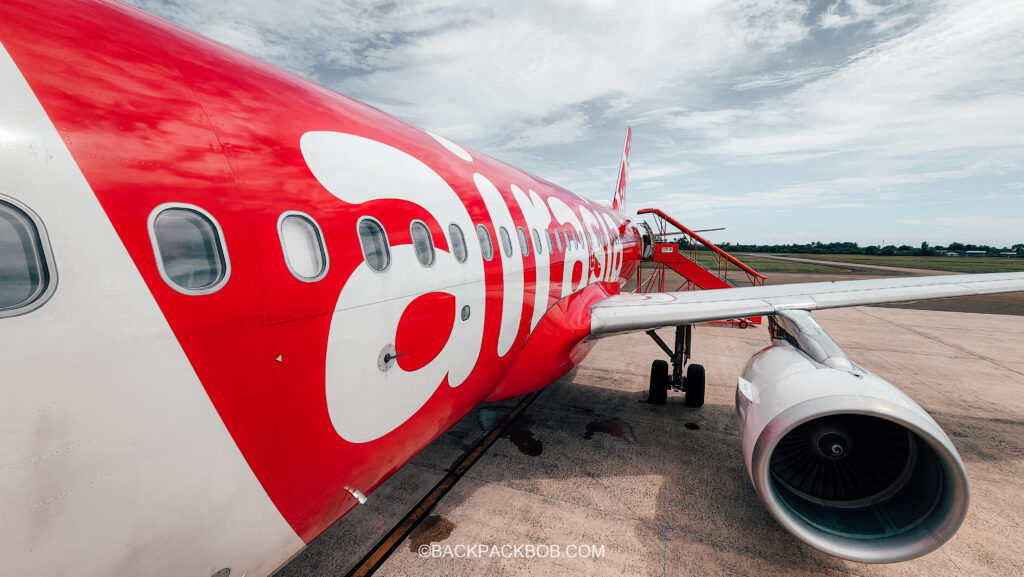 Taking an airasia flight from bangkok to kuala lumpur.