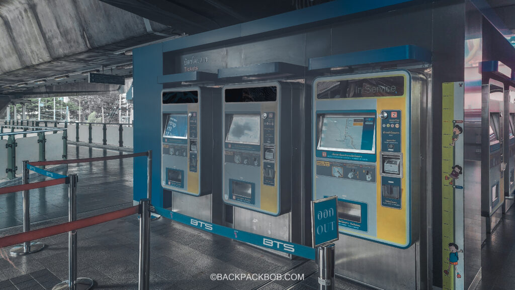 Ticket machines where you can buy BTS Train Tickets and top up a rabbit card. There are three new style note accepting ticket machines 