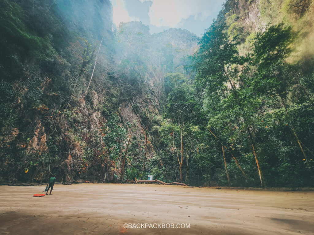 A guest from the Pawapi Beach Resort in Koh Mook visits the Emerald Cave