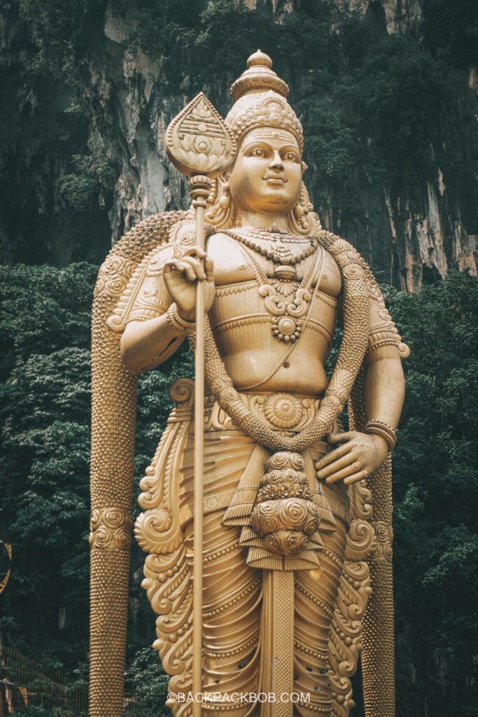 Photo of the lord murugan Kartikeya statue at the Kuala Lumpur Batu Cave