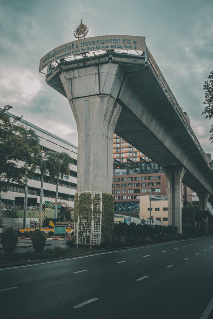 End of the BTS Skytrain Line on the Silom West Line (Green Line) The Line ends here.