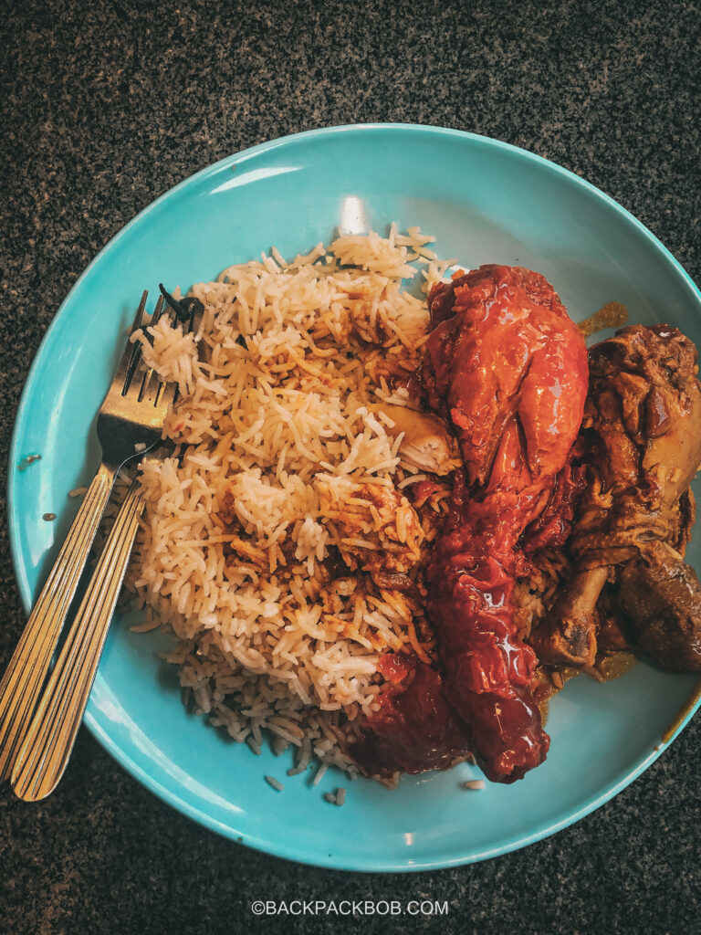 A plate of curry and rice in Ipoh