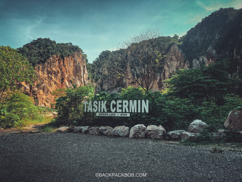 Tasik Cermin sign post outside the entrance